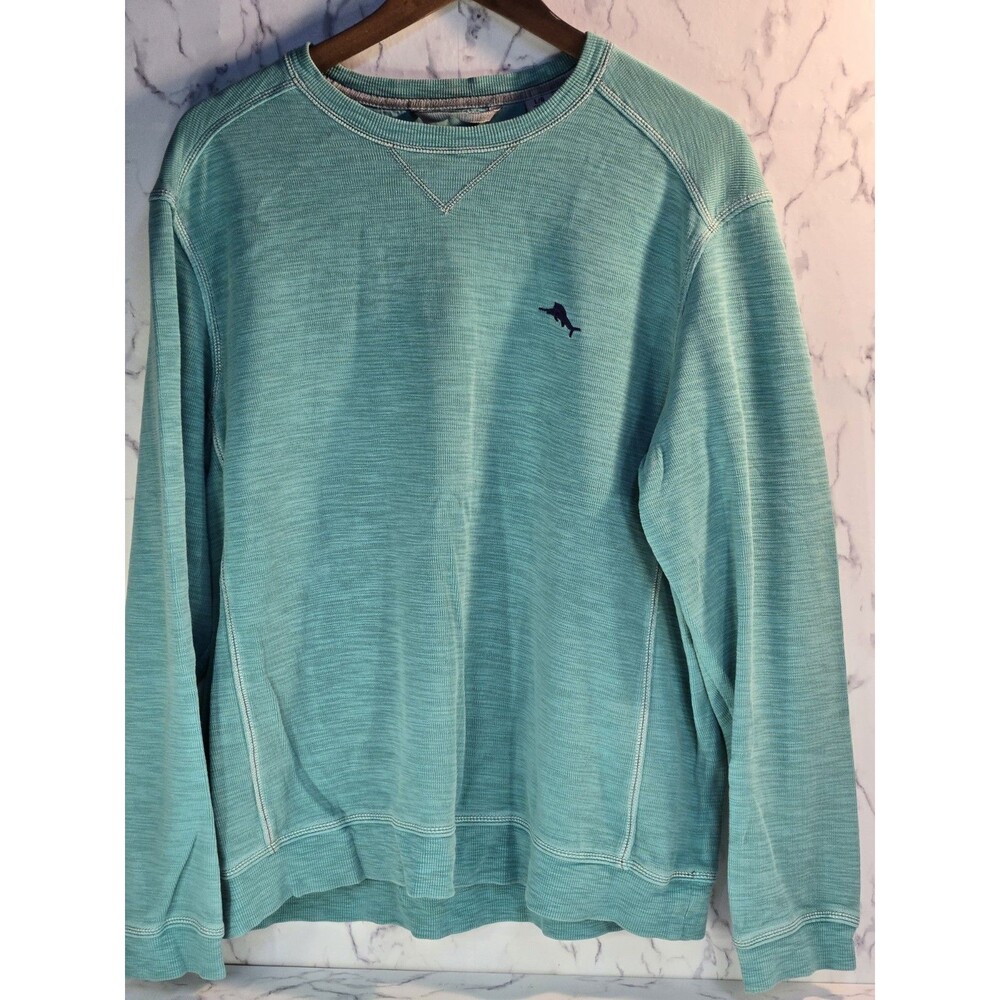 Mens Tommy Bahama Tobago Bay Teal Crewneck Sweatshirt, Size Large